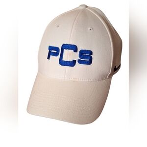 PCS Nike Stock Team Swoosh Flex White Ball Cap Adult Medium Large White Blue